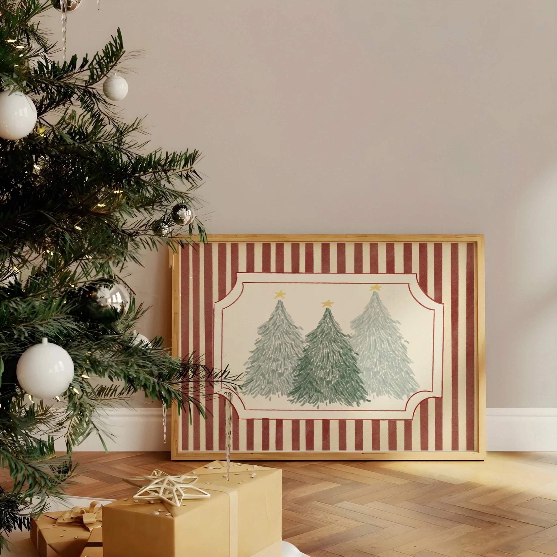 Three Christmas Trees Wall Art