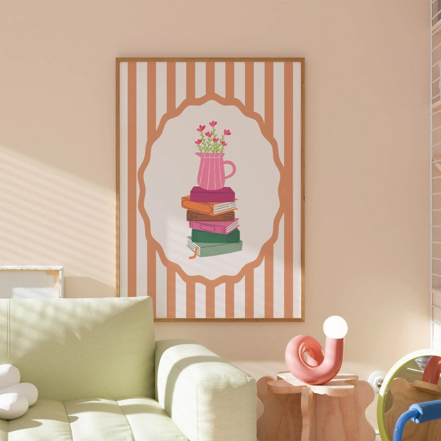 Bücher und Blumen – Ästhetische literarische Dekoration für Leser