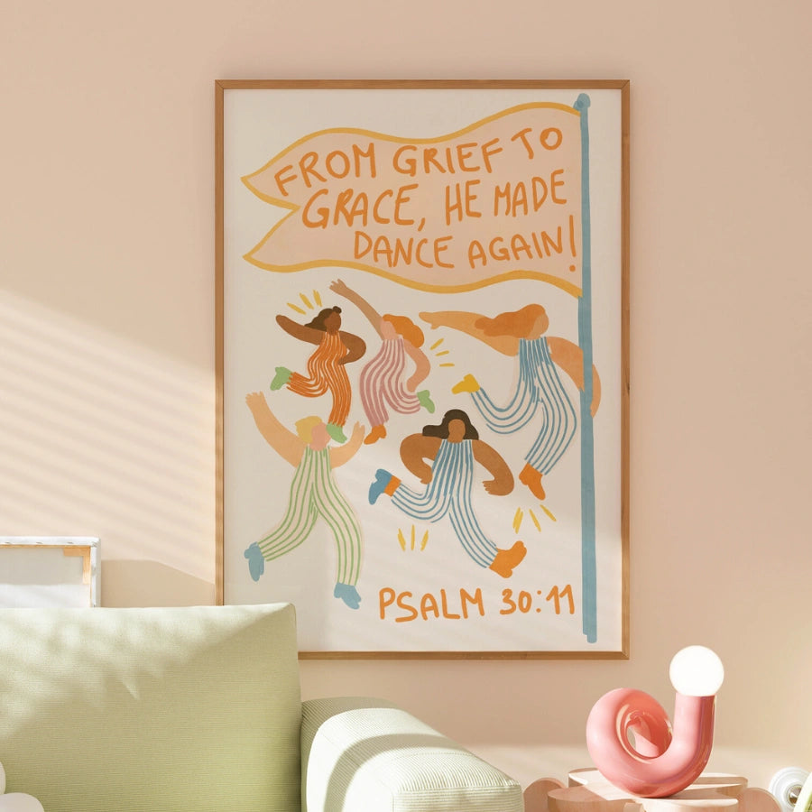 Psalm 30:11 Wall Art – Grief to Grace Bible Verse Print