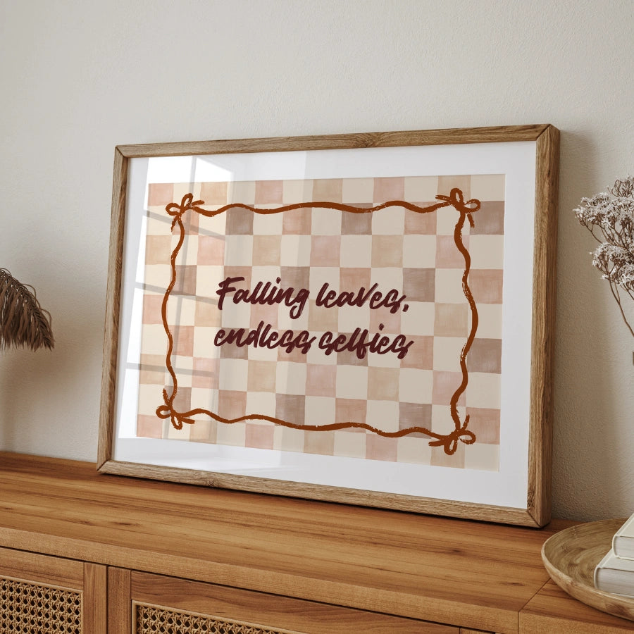 Falling Leaves Quote Wall Art - Trendy Autumn Print