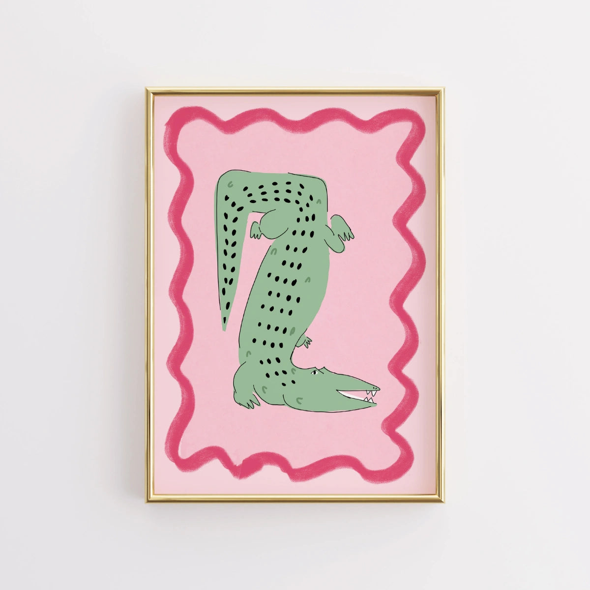 Krokodil-Wandbild - Lustiges Poster mit tropischen Tieren