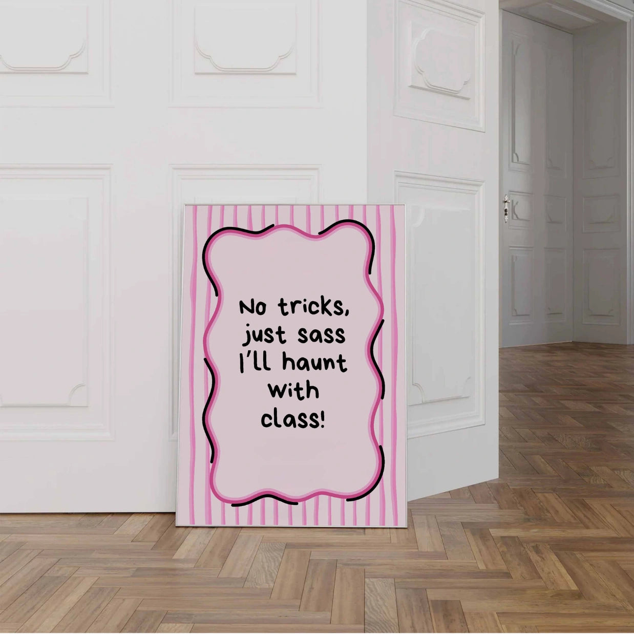 No Tricks Just Sass  – Pink Halloween Print