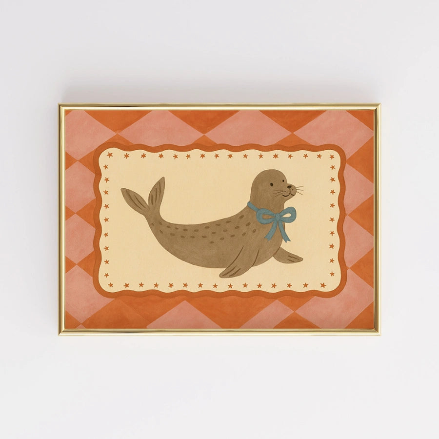 Seal Nursery Print - Cute Baby Seal Wall Art for Kids Room