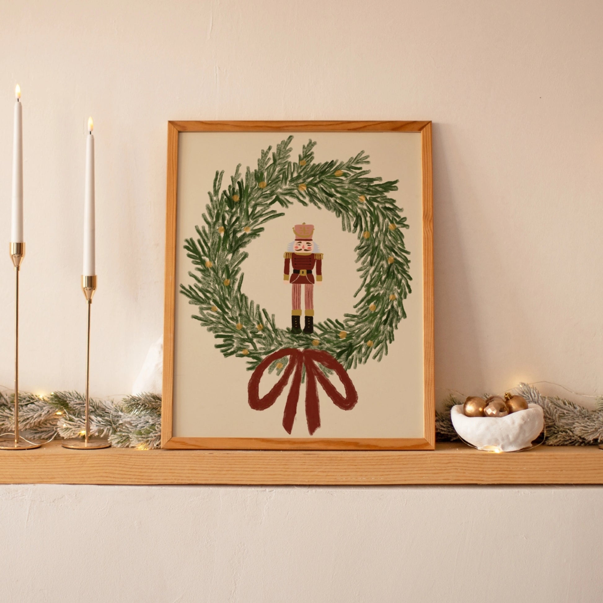 Stampa natalizia con vischio