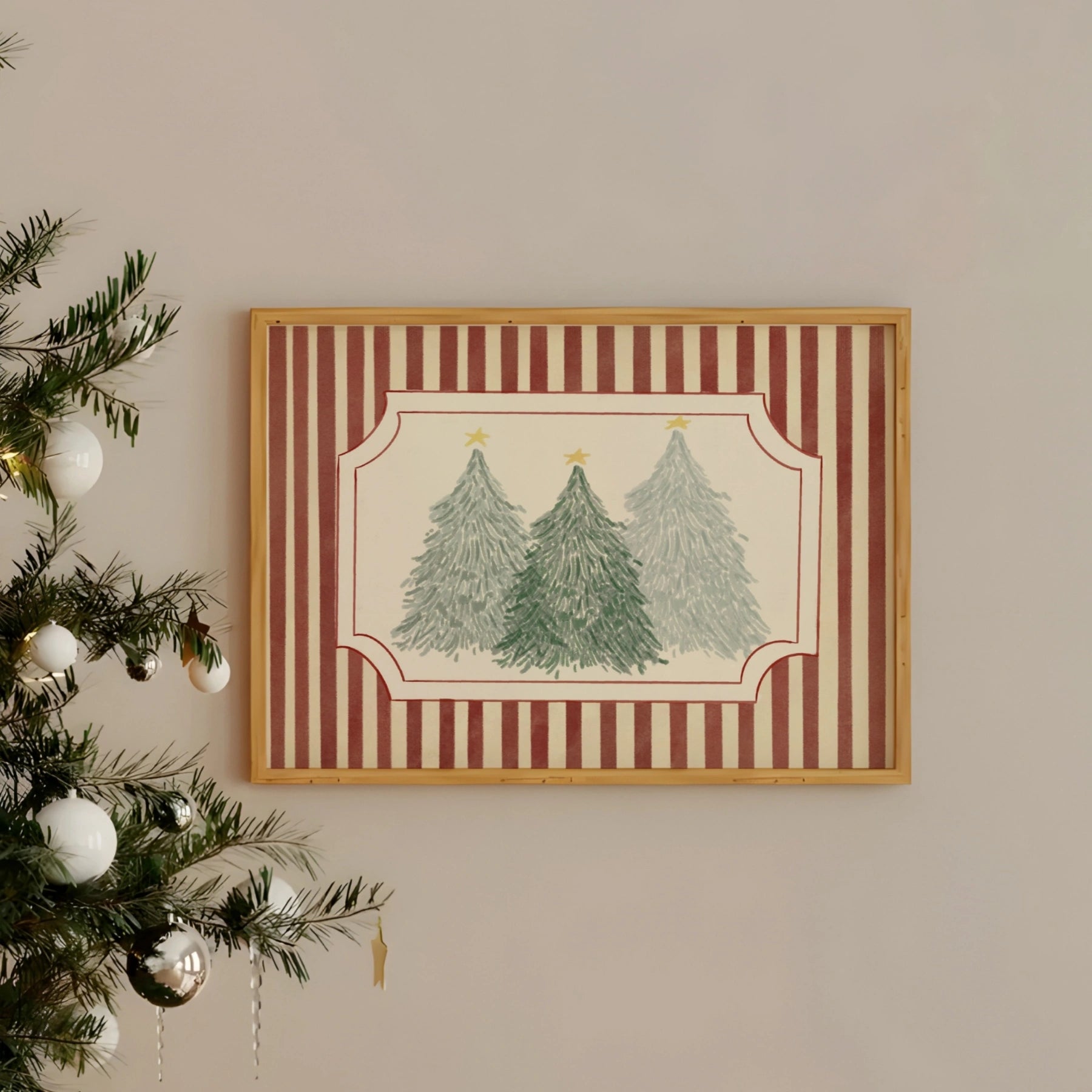 Three Christmas Trees Wall Art