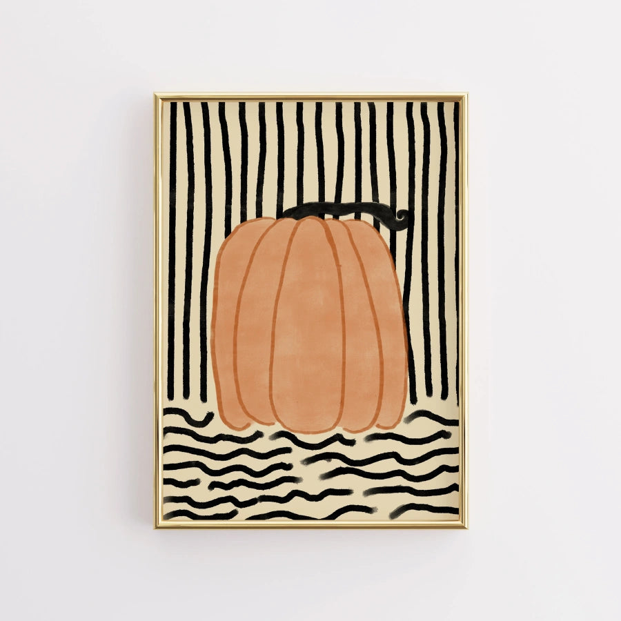 Modern Pumpkin Wall Art – Minimalist Fall Print