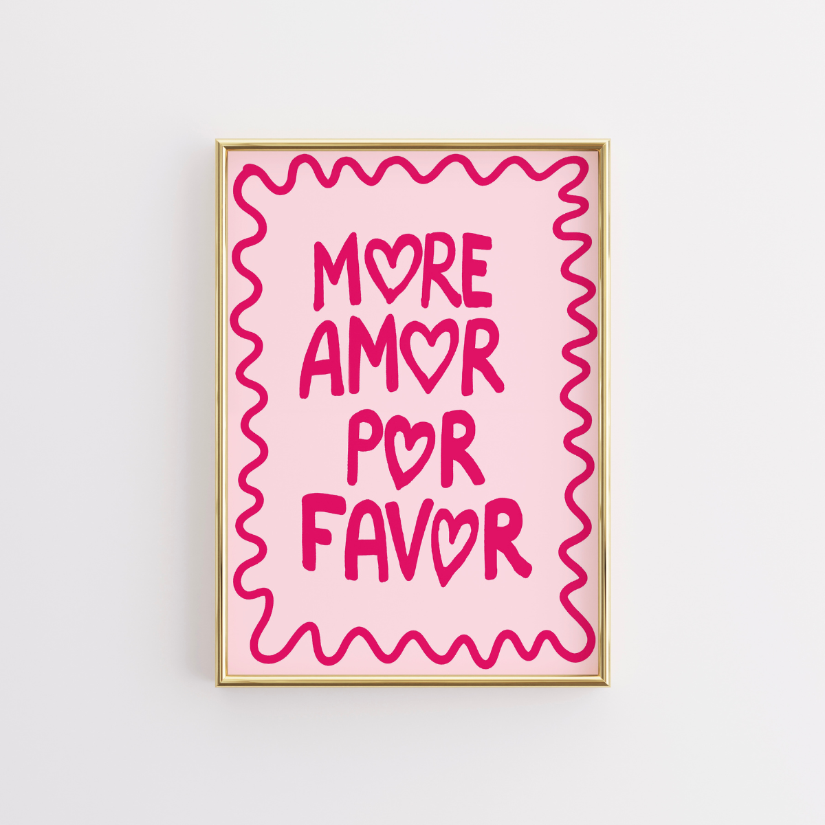 More Amor Por Favor Wall Art – Bold Pink Love Poster
