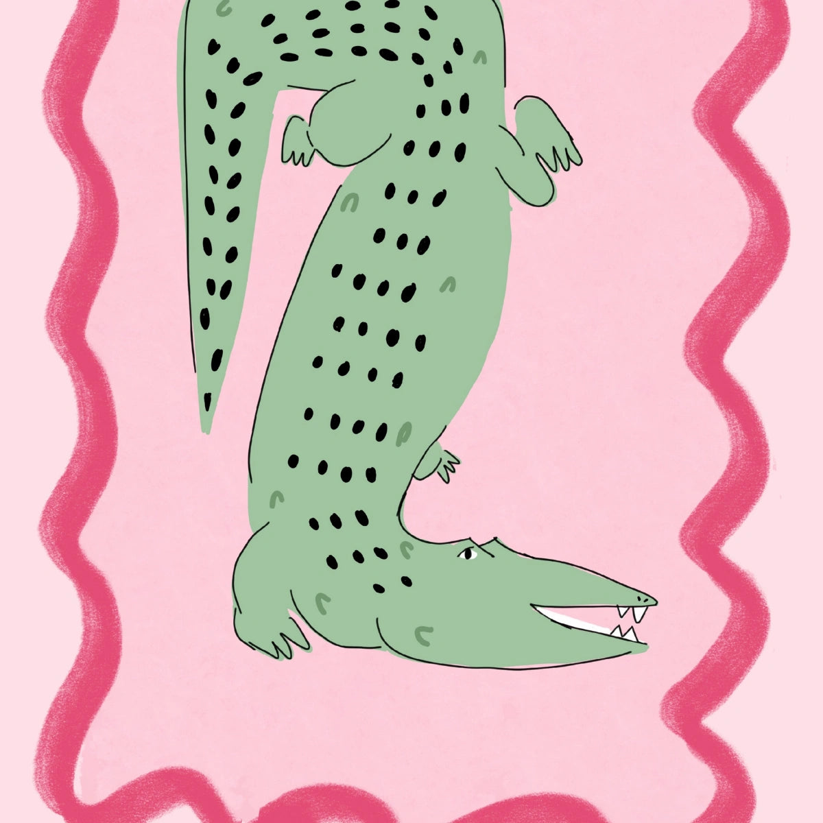 Crocodile Wall Art Print - Funny Tropical Animal Poster