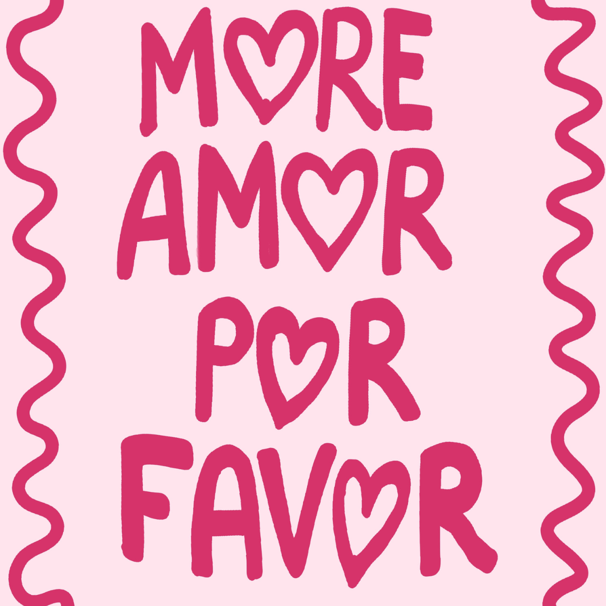 More Amor Por Favor Wall Art – Bold Pink Love Poster