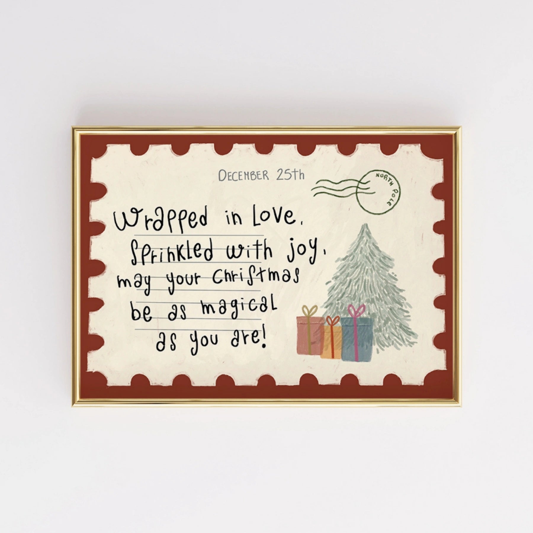 Festive Holiday Postcard Wall Art