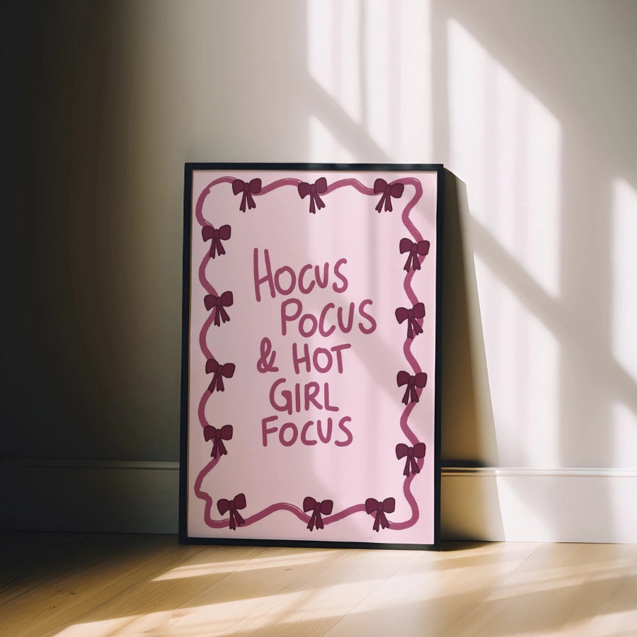 Hocus Pocus & Hot Focus Print – Pink Halloween Wall Art
