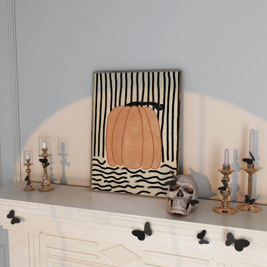 Modern Pumpkin Wall Art – Minimalist Fall Print