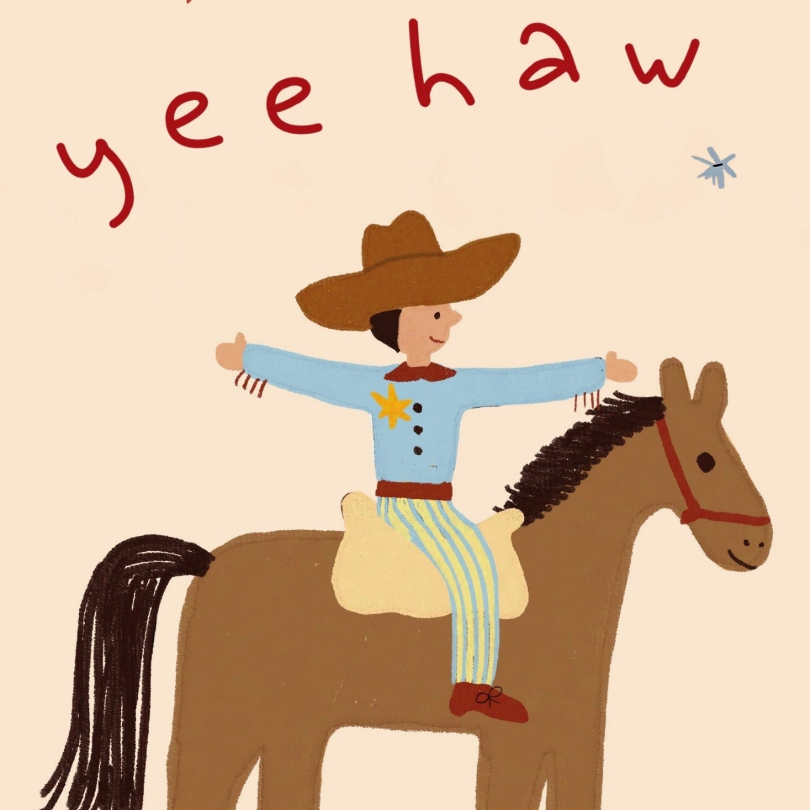 Yee Haw Cowboy Nursery Print