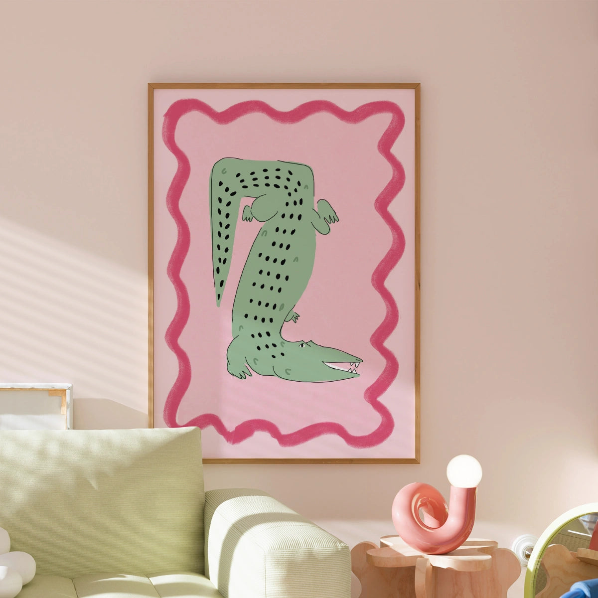 Krokodil-Wandbild - Lustiges Poster mit tropischen Tieren