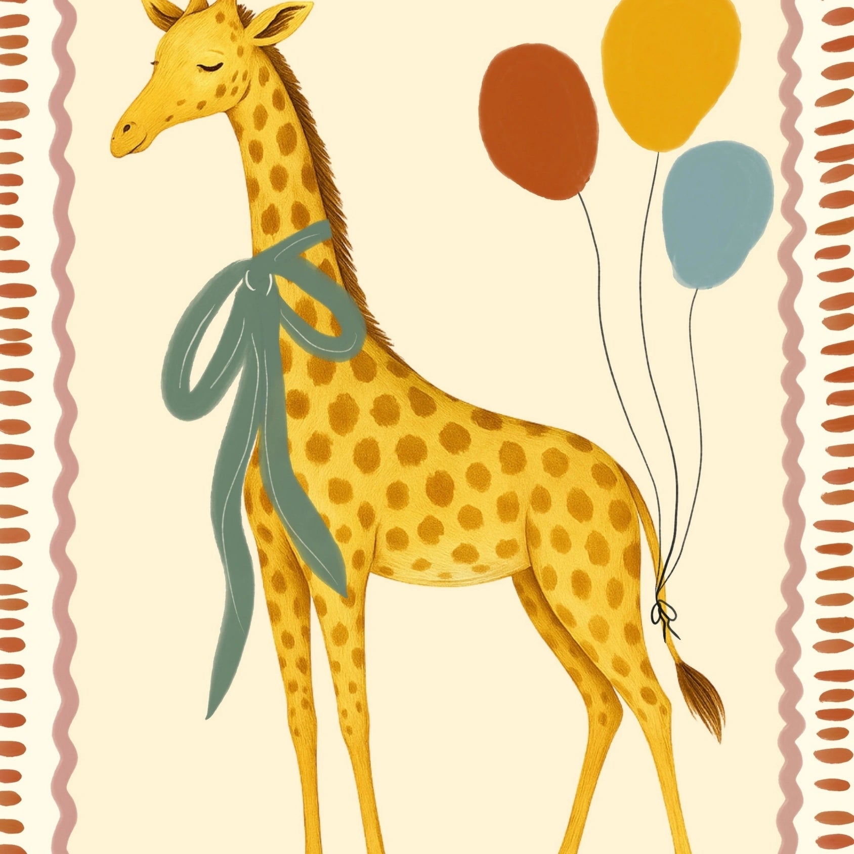 Vintage Giraffe Nursery Print