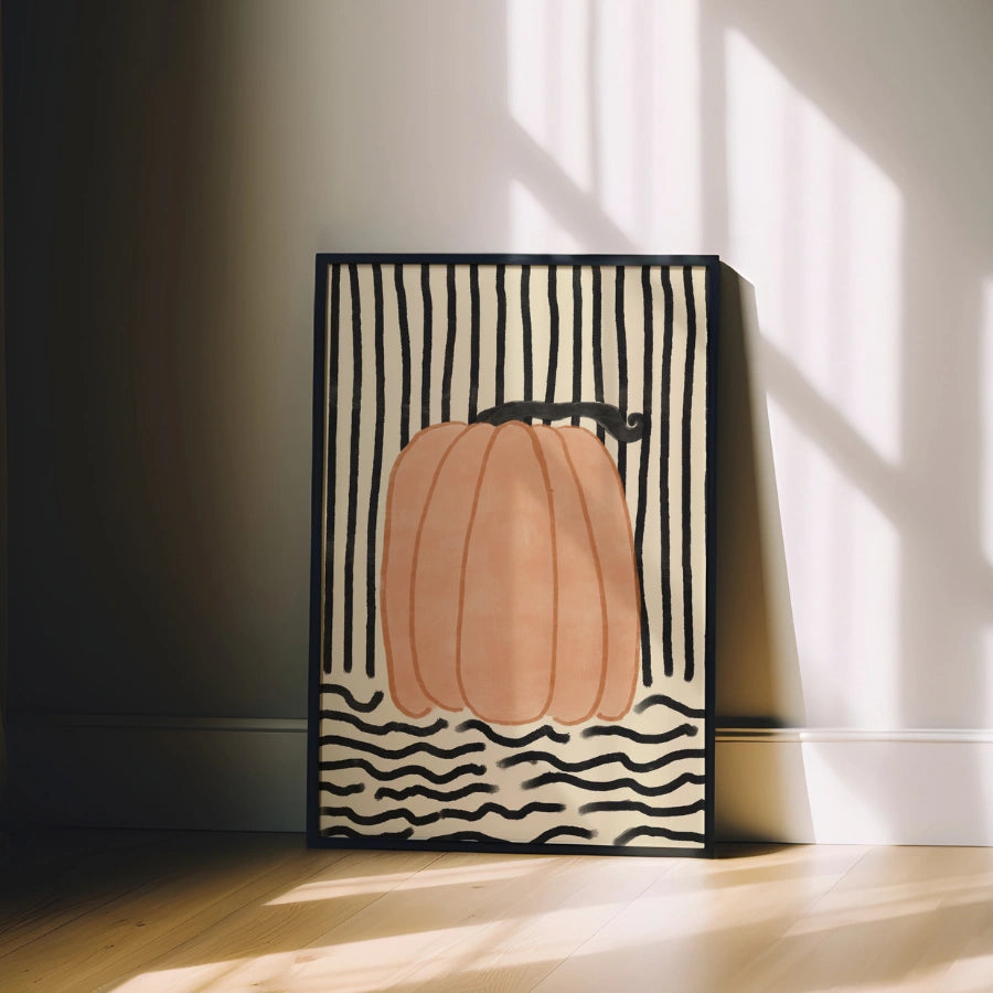 Modern Pumpkin Wall Art – Minimalist Fall Print