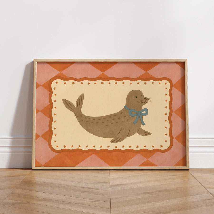 Seal Nursery Print - Cute Baby Seal Wall Art for Kids Room