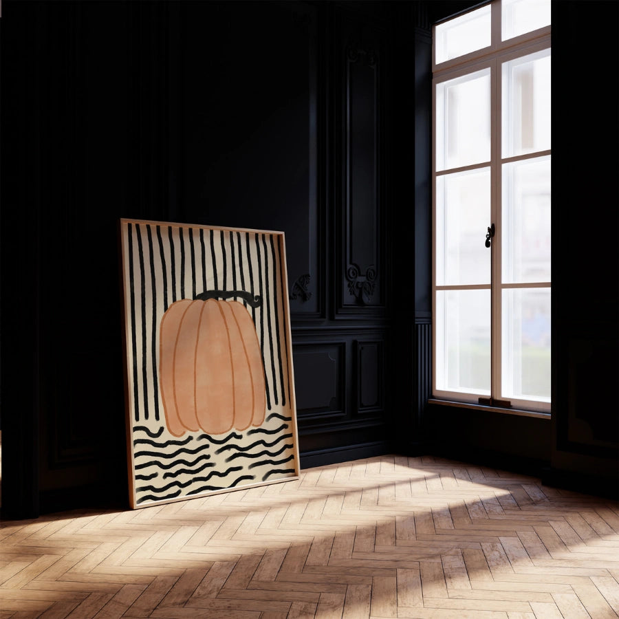 Modern Pumpkin Wall Art – Minimalist Fall Print