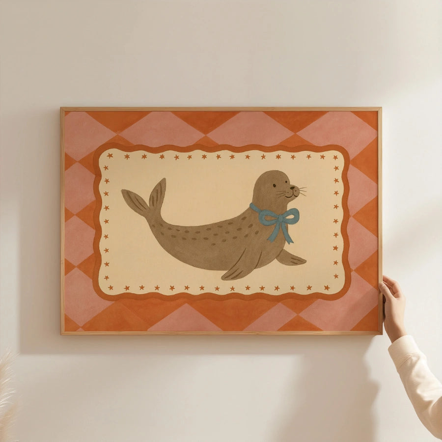 Seal Nursery Print - Cute Baby Seal Wall Art for Kids Room