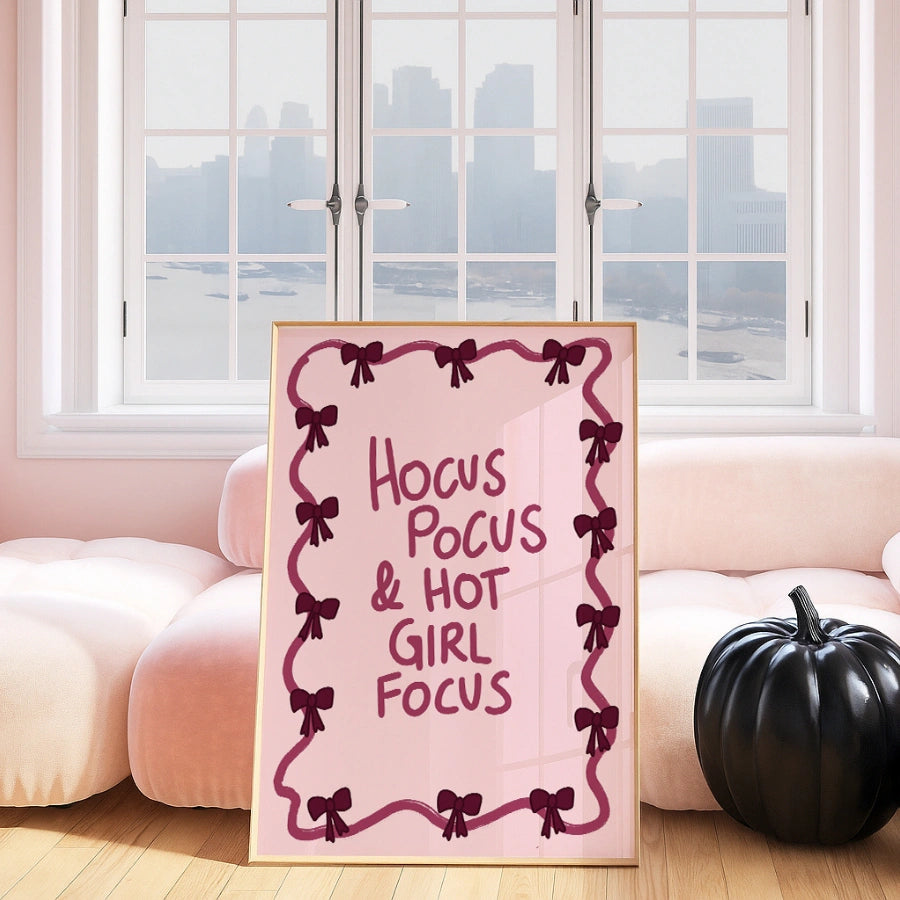 Hocus Pocus & Hot Focus Print – Pink Halloween Wall Art