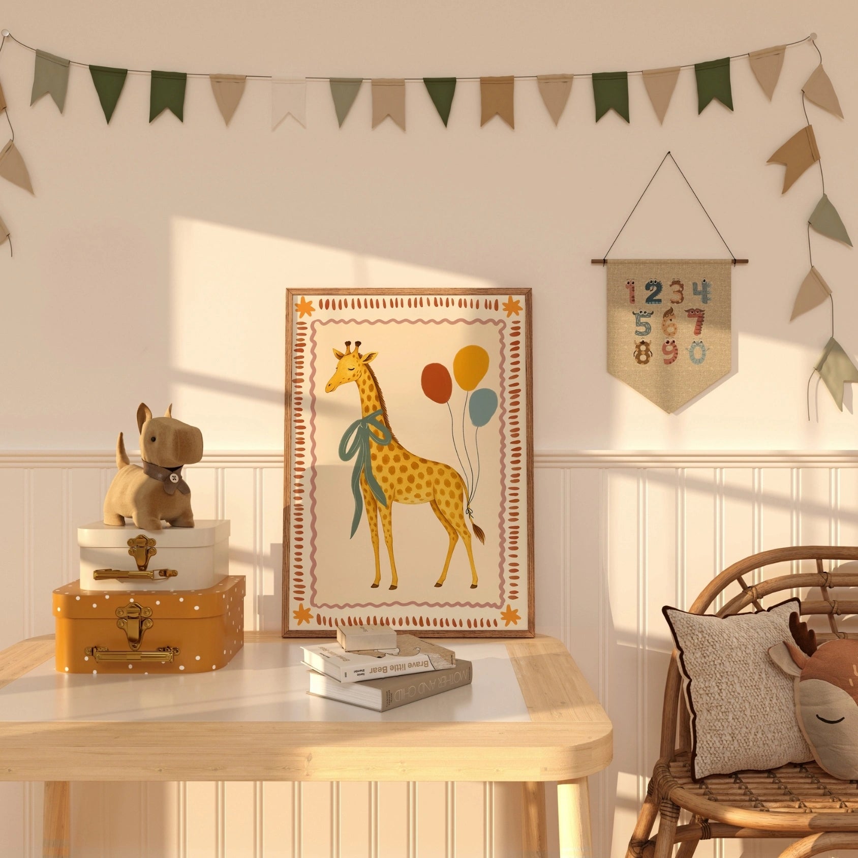 Vintage Giraffe Nursery Print