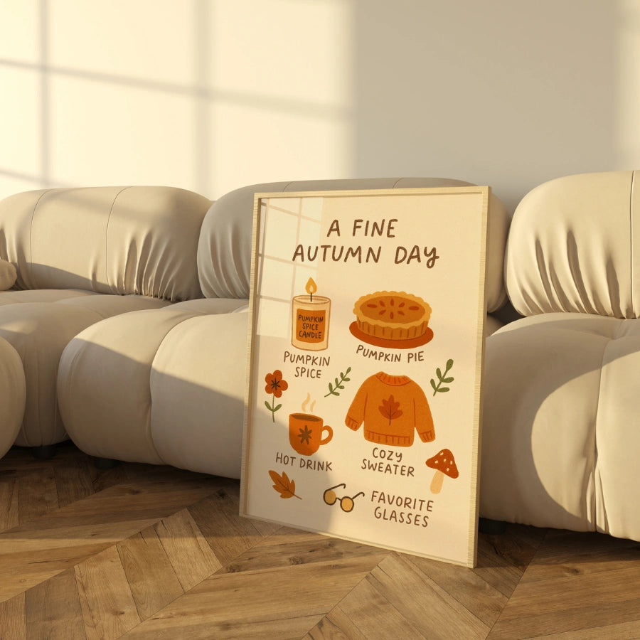 Pumpkin Spice Autumn Wall Art – Cozy Fall Home Decor