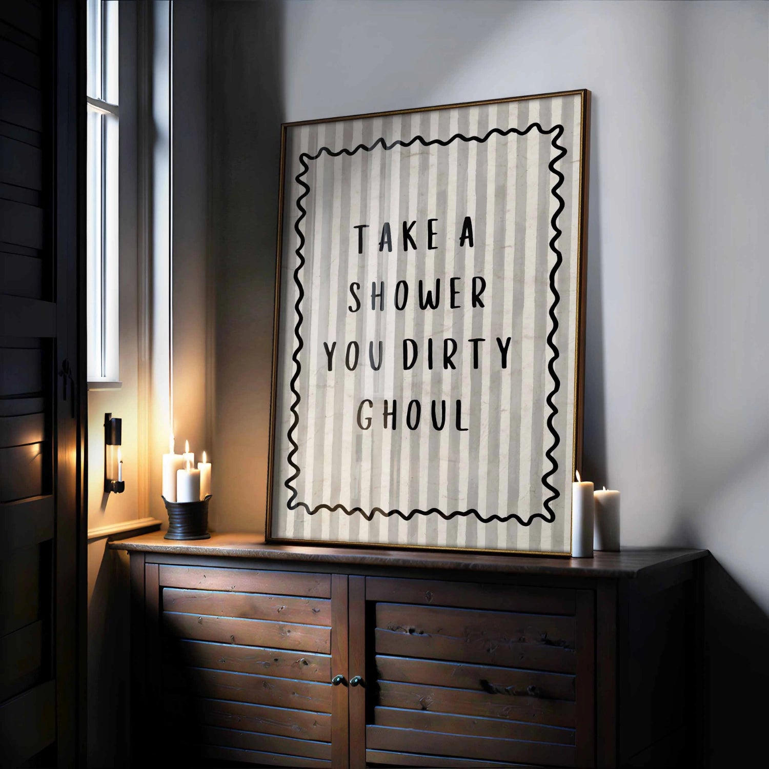 Funny Halloween Bathroom Wall Art