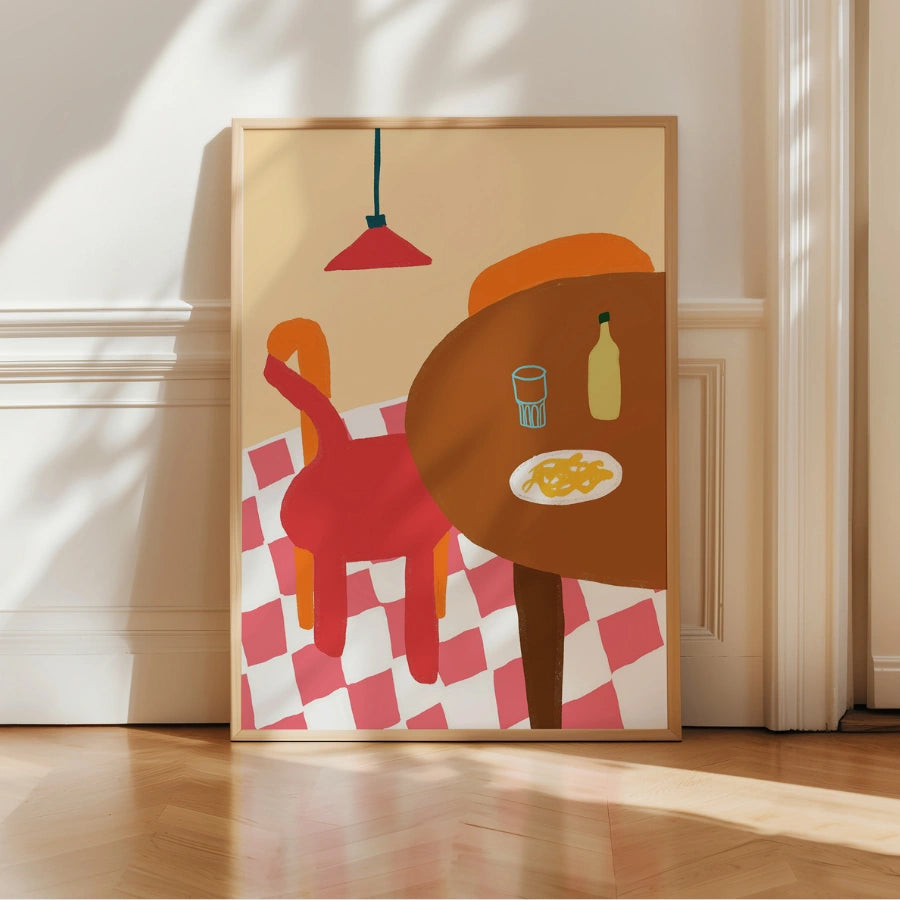 Arte murale boho da cucina italiana - Stampa estetica bohémien 