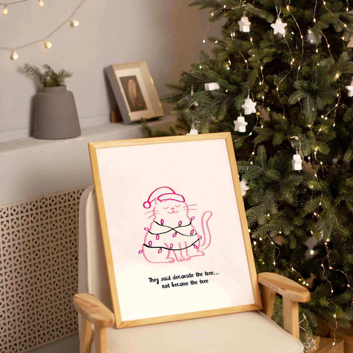 Niedliche Katzen-Weihnachtsdeko