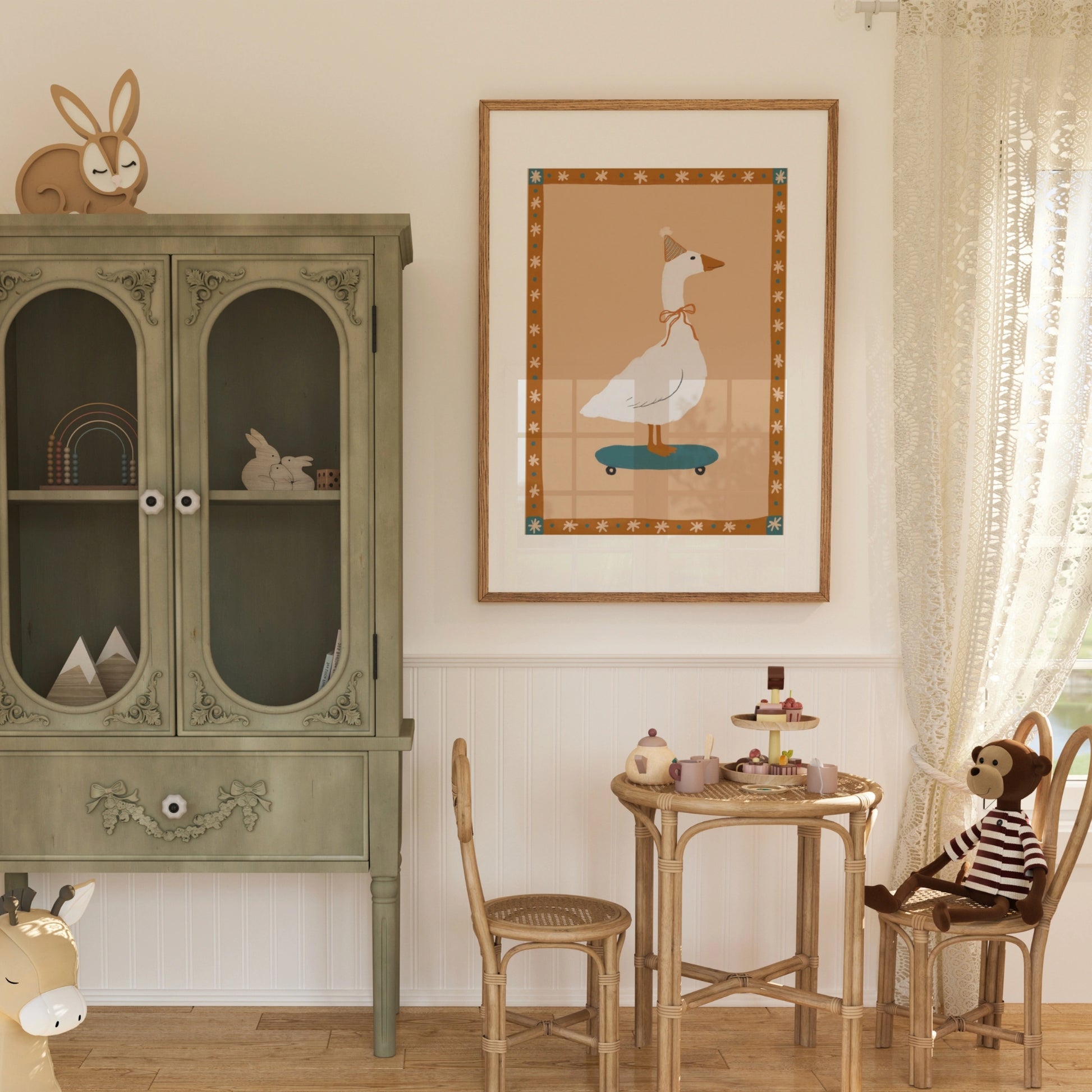 Whimsical Goose Illustration Poster