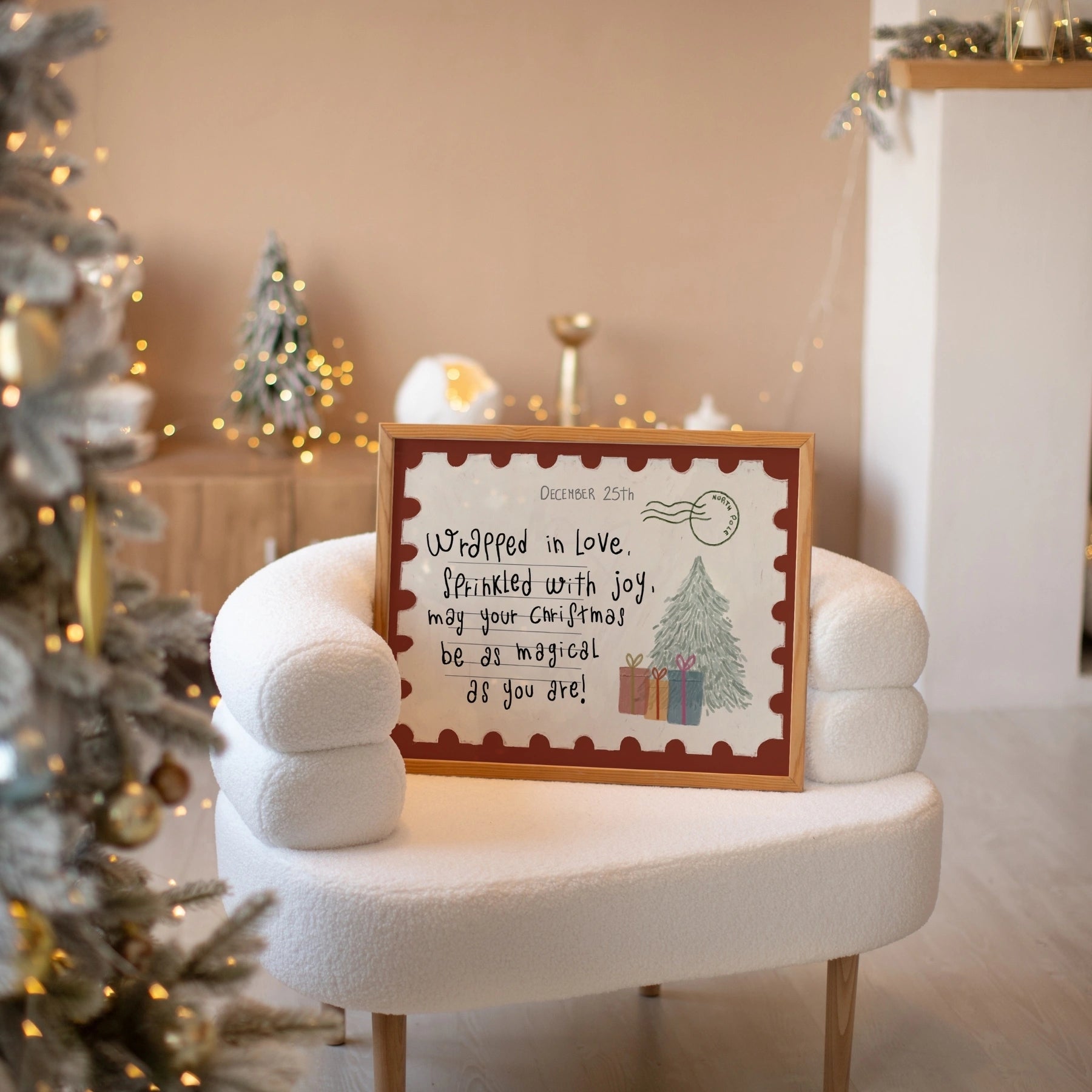 Festive Holiday Postcard Wall Art