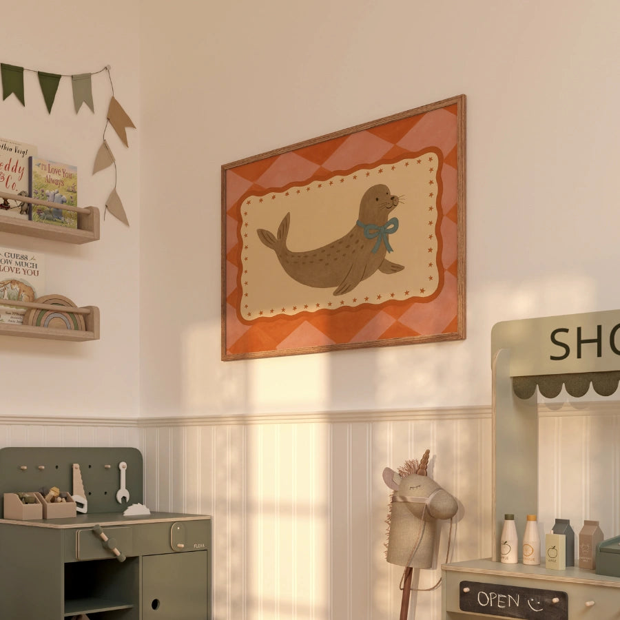 Seal Nursery Print - Cute Baby Seal Wall Art for Kids Room