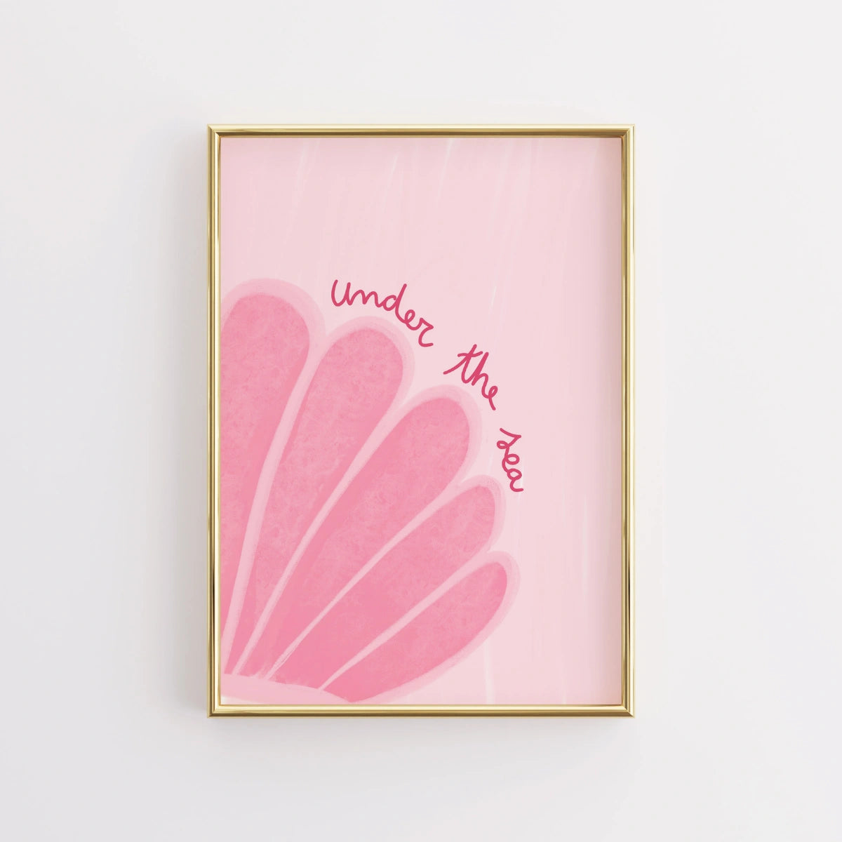 Under the Sea Wall Art Print - Pink Seashell Coastal Poster