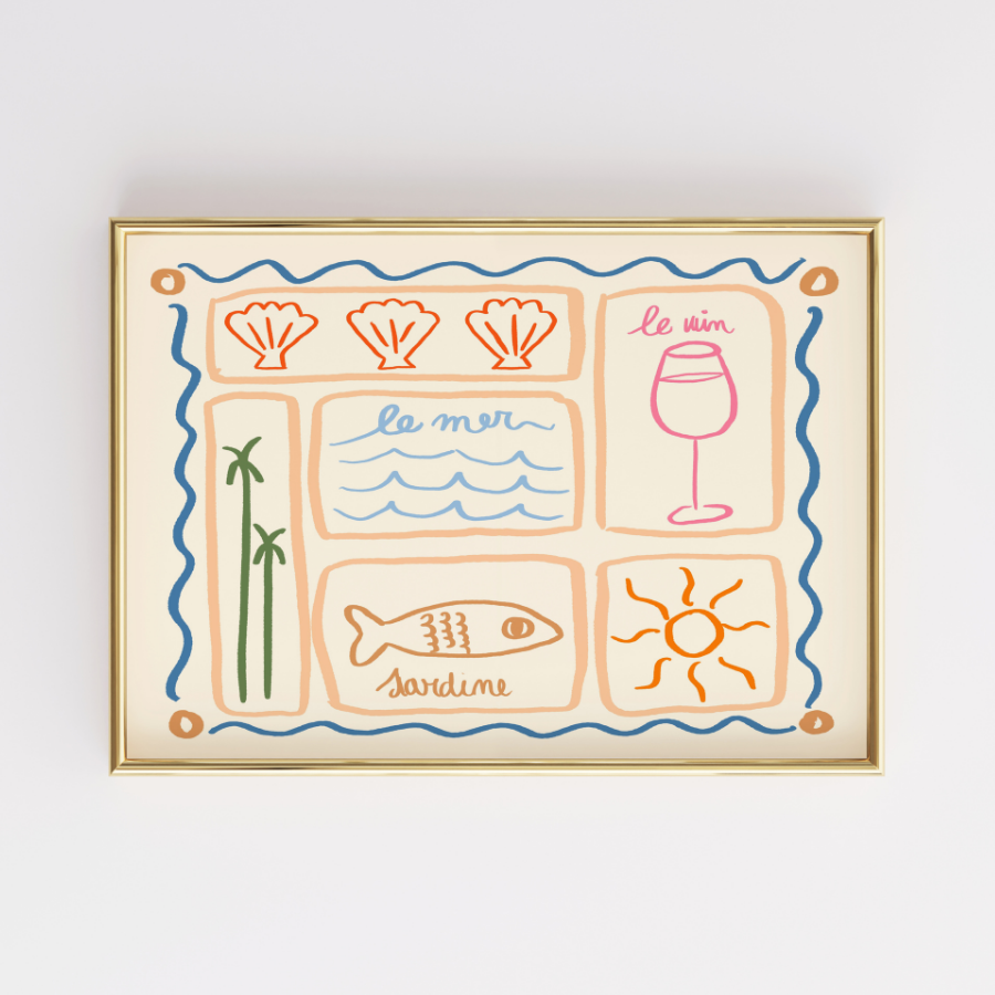 French Coastal Print – Summer Mediterranean Wall Art