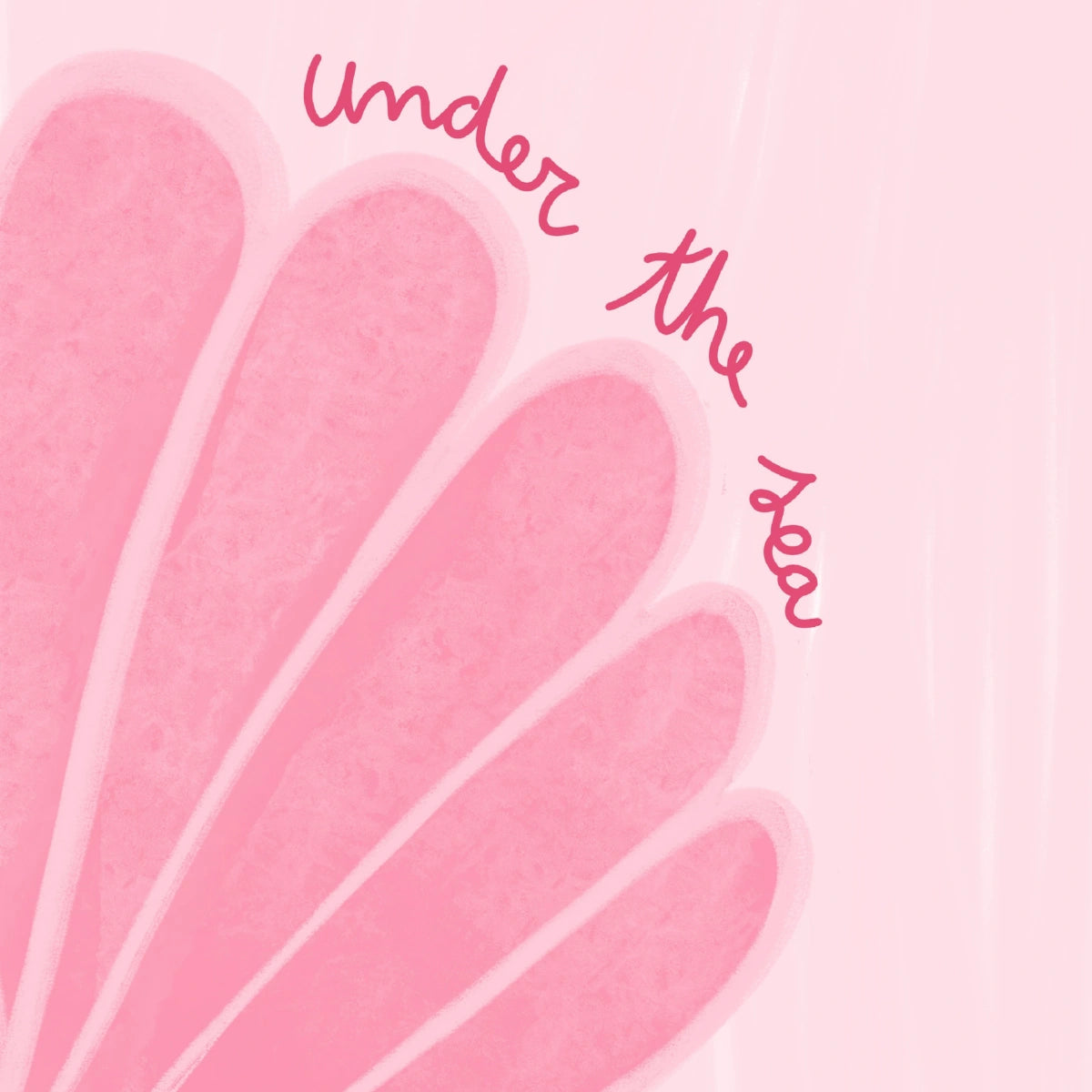 Unterwasser-Wandbild – Rosa Muschel-Küstenposter