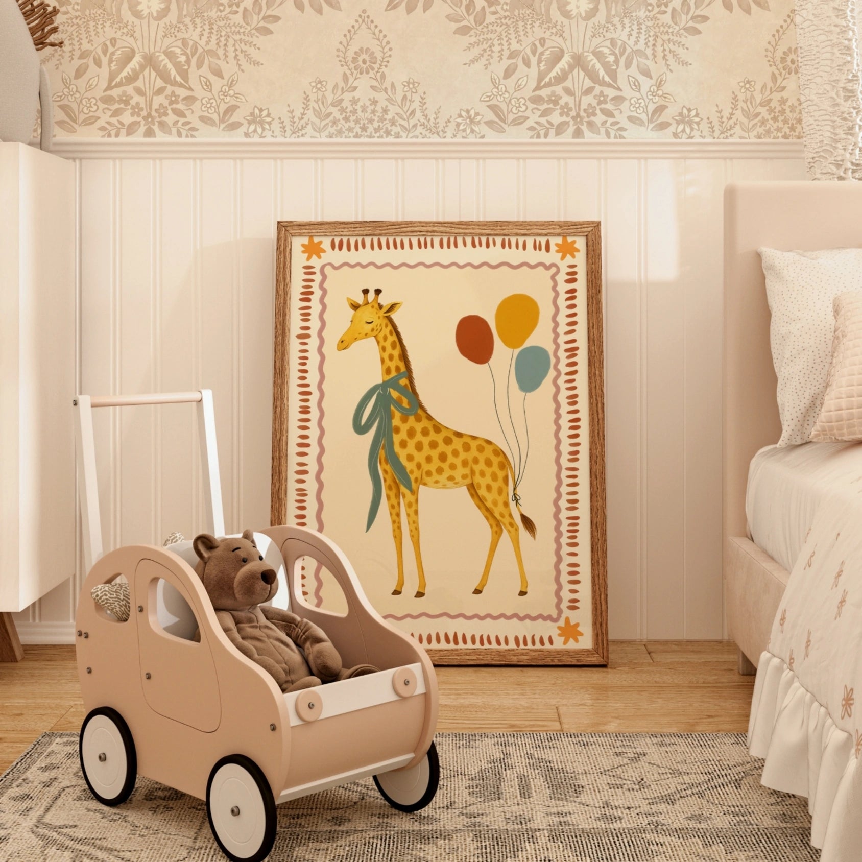 Vintage Giraffe Nursery Print