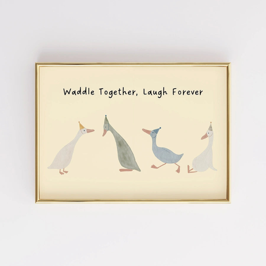 Goose Nursery Print - Funny Duck Wall Art for Kids