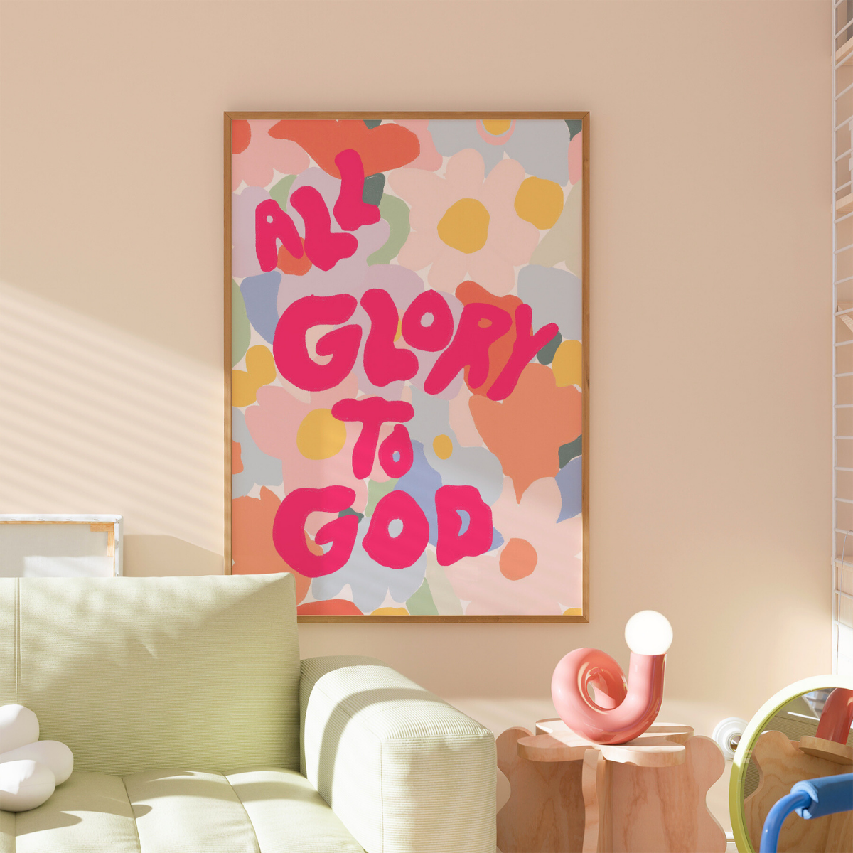 All Glory to God Print – Christian Groovy Wall Art