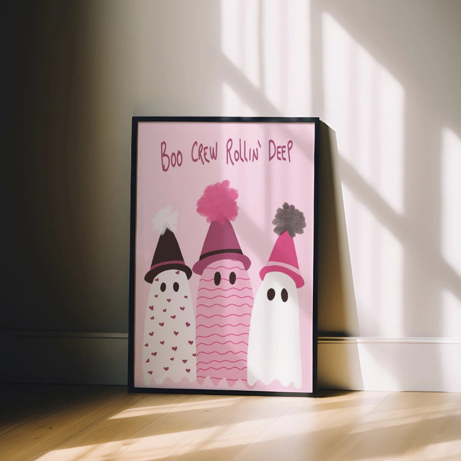 Boo Crew Rollin’ Deep Print – Pink Halloween Wall Art