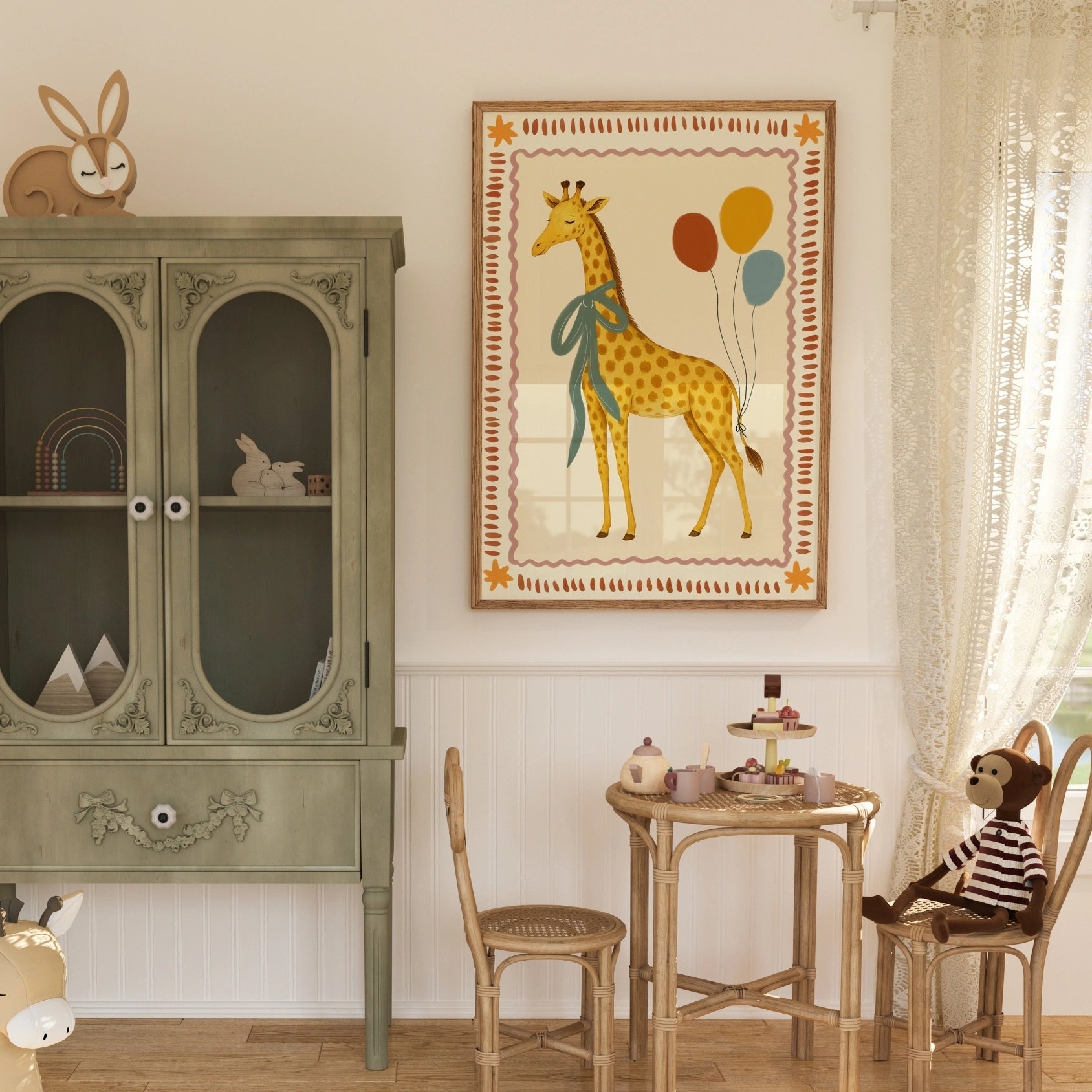 Vintage Giraffe Nursery Print