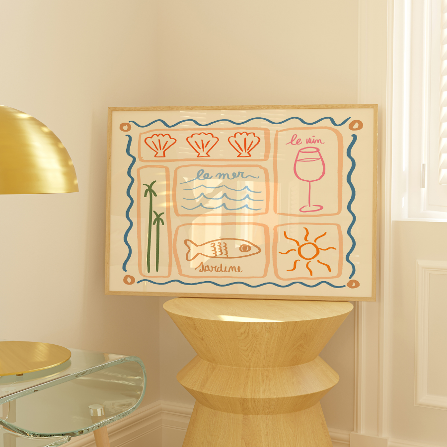 French Coastal Print – Summer Mediterranean Wall Art