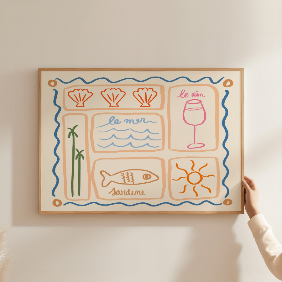 French Coastal Print – Summer Mediterranean Wall Art