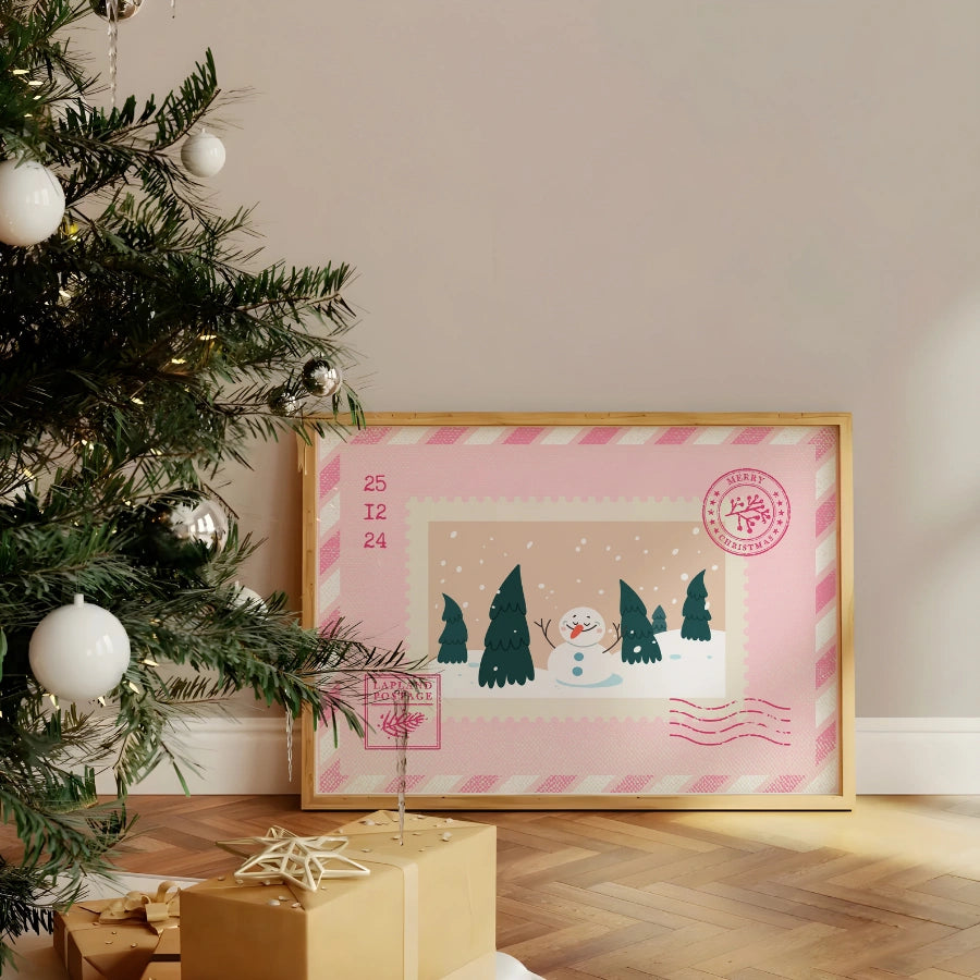 Lapland Christmas Stamp Art - Whimsical Xmas Wall Decor