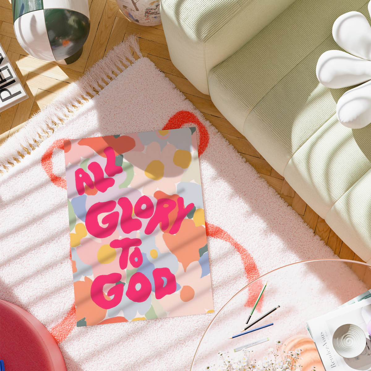 All Glory to God Print – Christian Groovy Wall Art