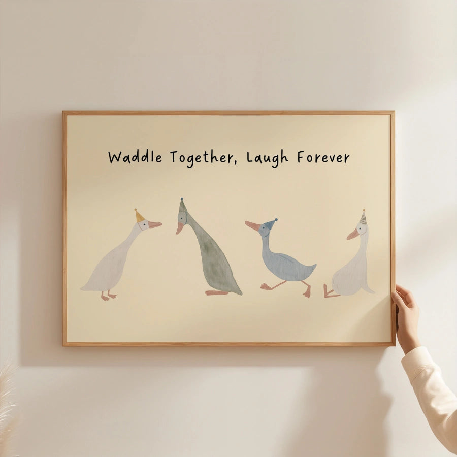 Goose Nursery Print - Funny Duck Wall Art for Kids