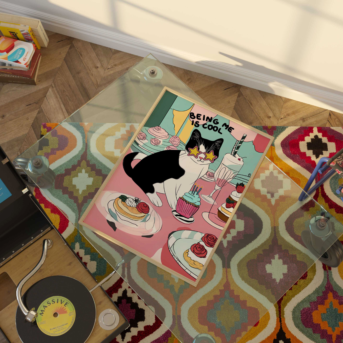 Being Me Is Cool Cat Art – Funky Wall Print