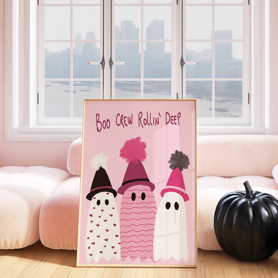 Boo Crew Rollin’ Deep Print – Pink Halloween Wall Art