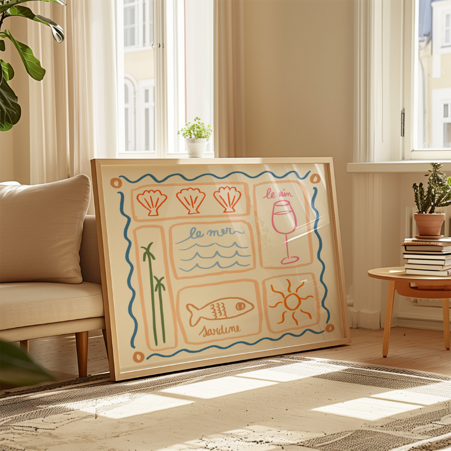French Coastal Print – Summer Mediterranean Wall Art