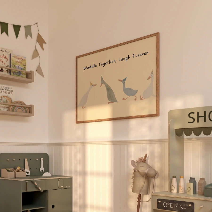 Goose Nursery Print - Funny Duck Wall Art for Kids