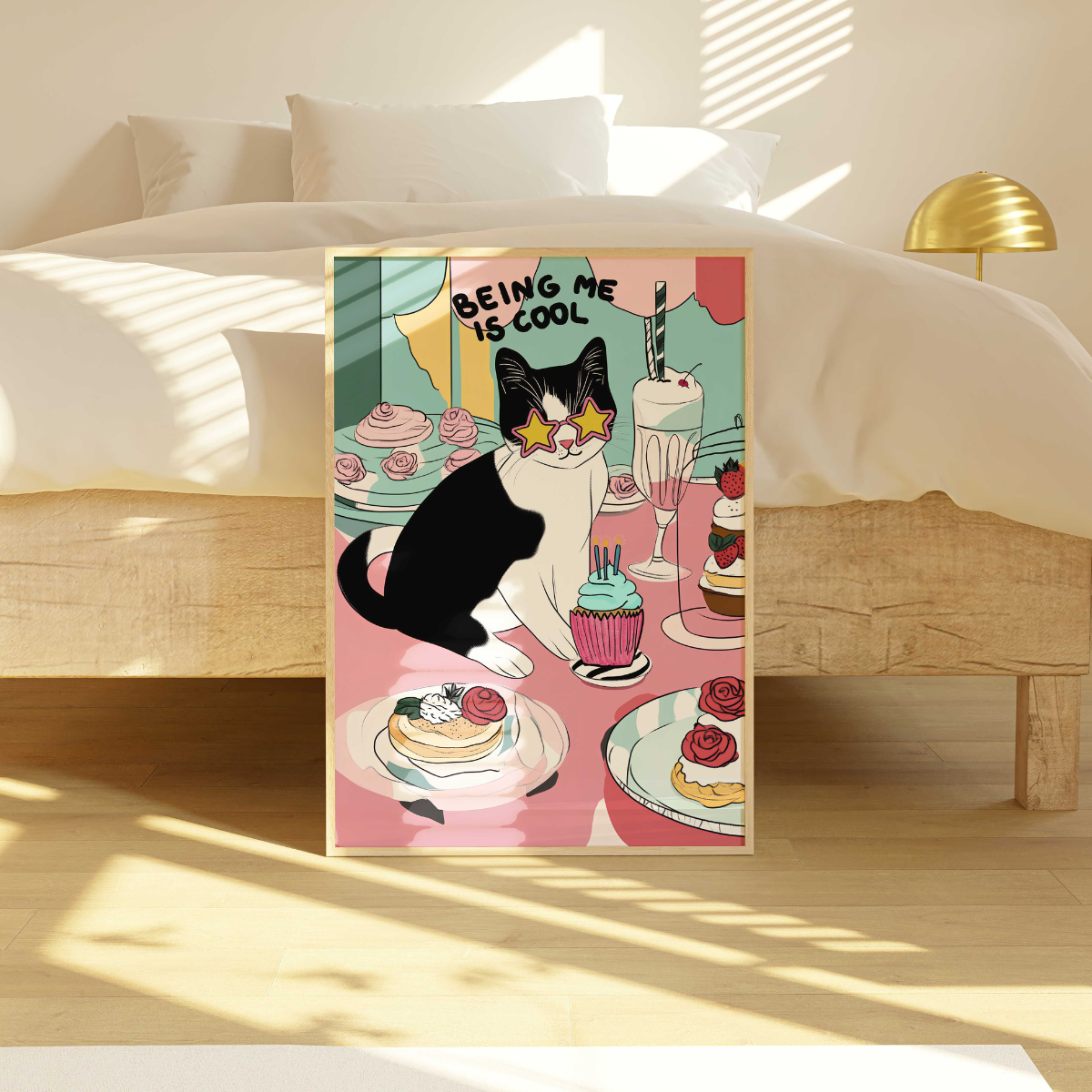 Being Me Is Cool Cat Art – Funky Wall Print